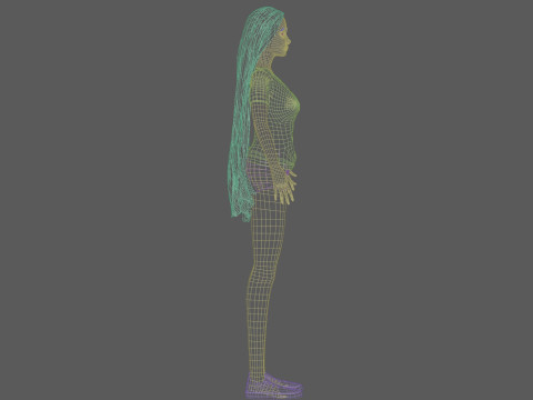 Cartoon sweet woman V30350 3D 模型
