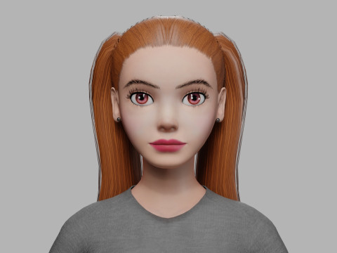 Cartoon teen woman V22686 3D Модель