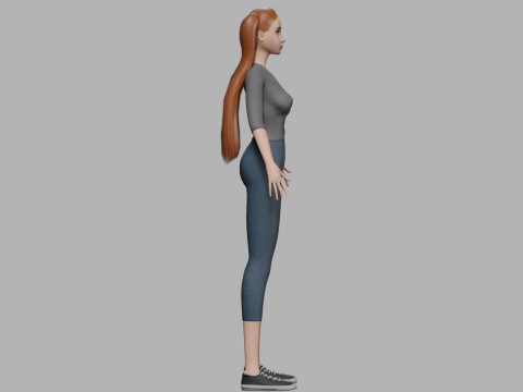 Cartoon teen woman V22686 3D Модель