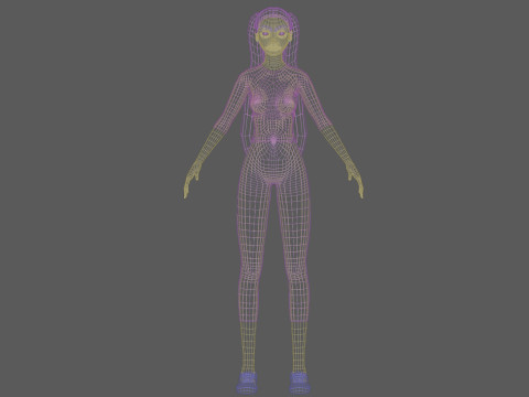 Cartoon teen woman V22686 3D Модель