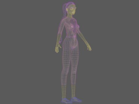 Cartoon teen woman V22686 3D Модель