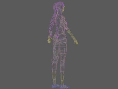 Cartoon teen woman V22686 3D Модель