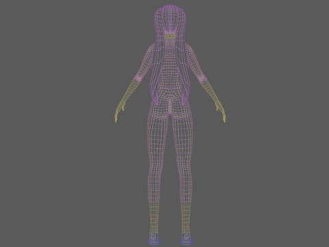 Cartoon teen woman V22686 3D Модель