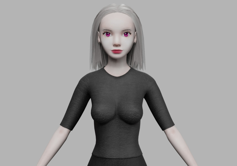 Cartoon young woman V27734 3D Model .c4d .max .obj .3ds .fbx .stl .blend