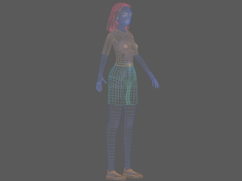 Cartoon young woman V27734 3D Model