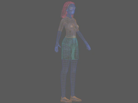 Cartoon young woman V27734 3D Model