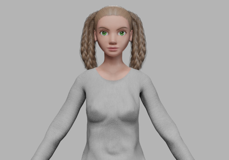 Cool young woman V35973 3D Модель .c4d .max .obj .3ds .fbx .stl .blend