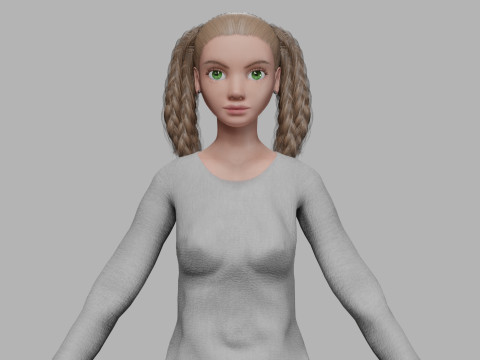 Cool young woman V35973 3D Model