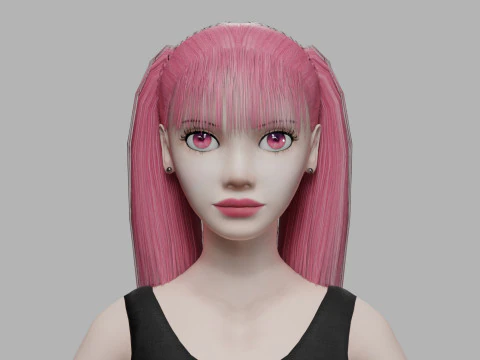 Cute beautiful woman V20141 3D Model