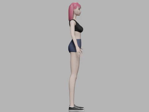 Cute beautiful woman V20141 3D Model