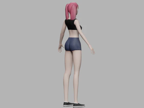 Cute beautiful woman V20141 3D Model