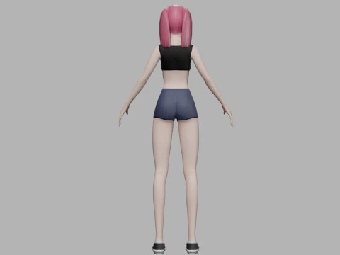 Cute beautiful woman V20141 3D Model