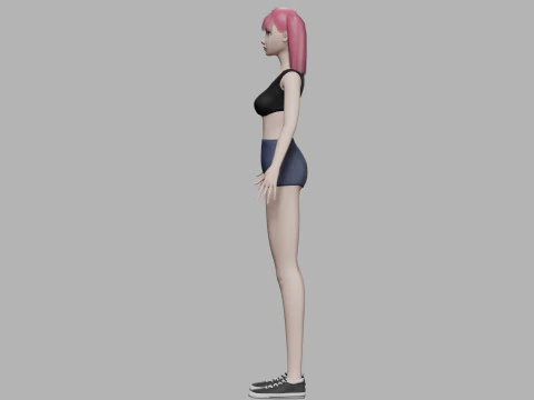 Cute beautiful woman V20141 3D Model