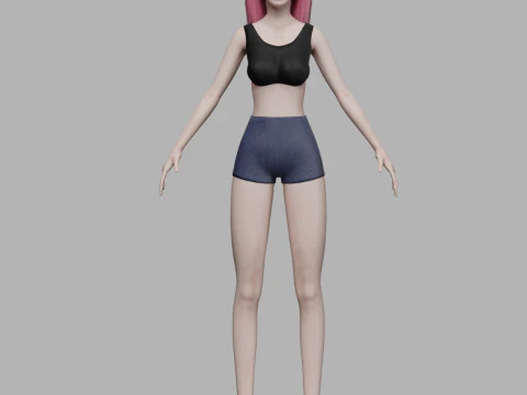 Cute beautiful woman V20141 3D Model