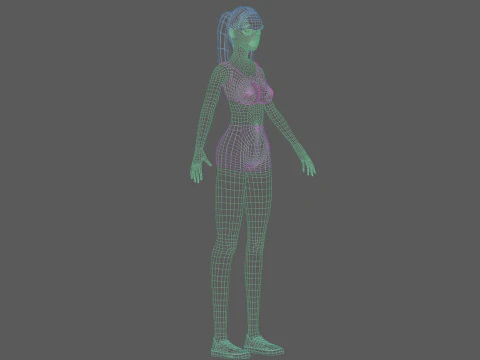Cute beautiful woman V20141 3D Model