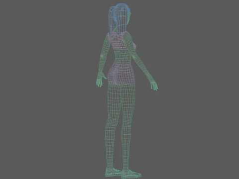 Cute beautiful woman V20141 3D Model