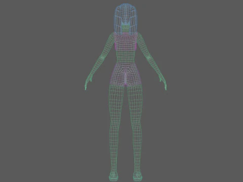 Cute beautiful woman V20141 3D Model