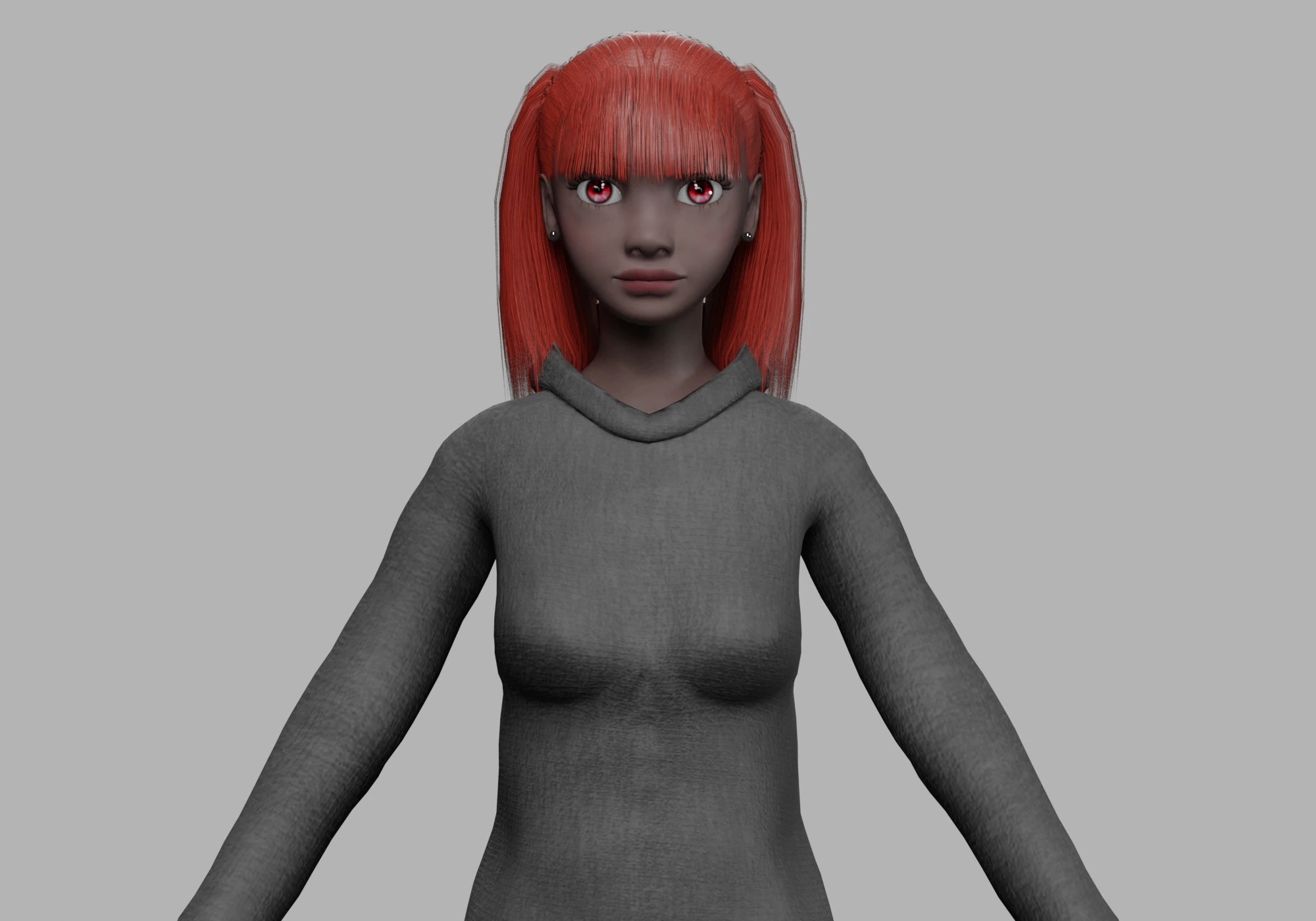 Cute black woman V22613 3D Model .c4d .max .obj .3ds .fbx .stl .blend