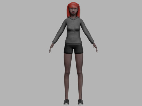 Cute black woman V22613 Modèle 3D