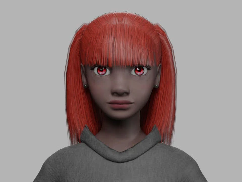 Cute black woman V22613 3D Model