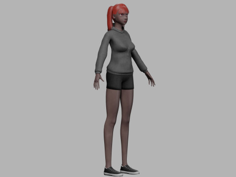 Cute black woman V22613 Modèle 3D