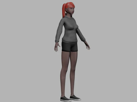 Cute black woman V22613 3D Model