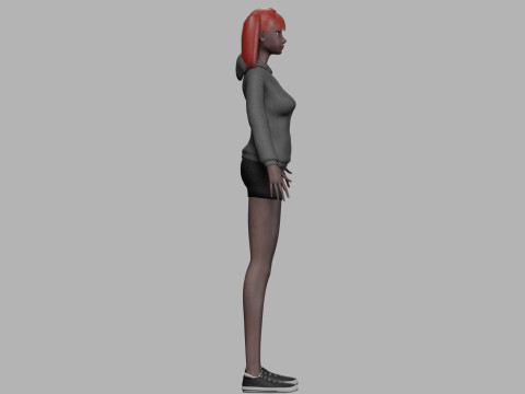 Cute black woman V22613 Modèle 3D