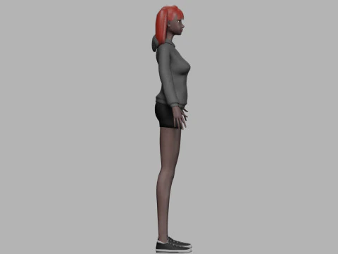 Cute black woman V22613 3D Model