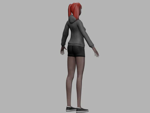 Cute black woman V22613 3D Model