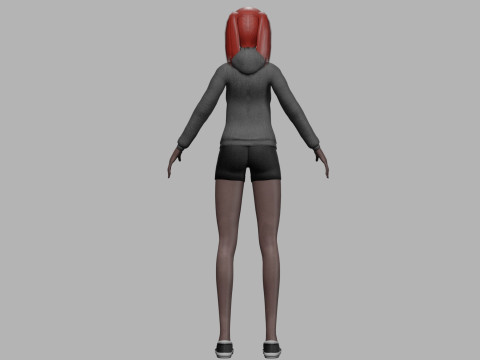 Cute black woman V22613 Modèle 3D