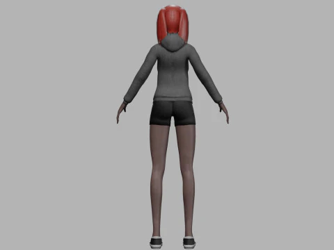 Cute black woman V22613 3D Model