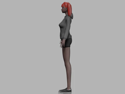 Cute black woman V22613 3D Model