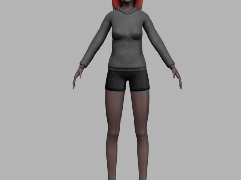 Cute black woman V22613 3D Model