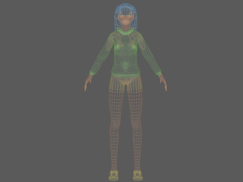 Cute black woman V22613 Modèle 3D