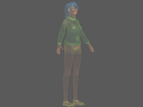 Cute black woman V22613 Modèle 3D