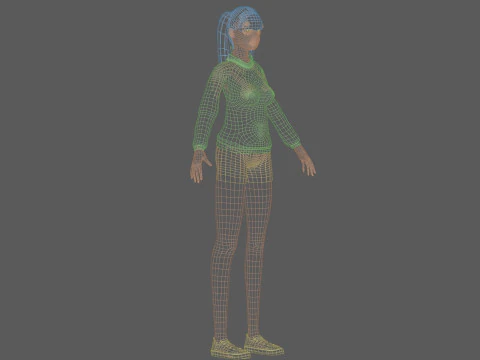 Cute black woman V22613 3D Model