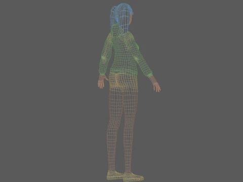 Cute black woman V22613 3D Model