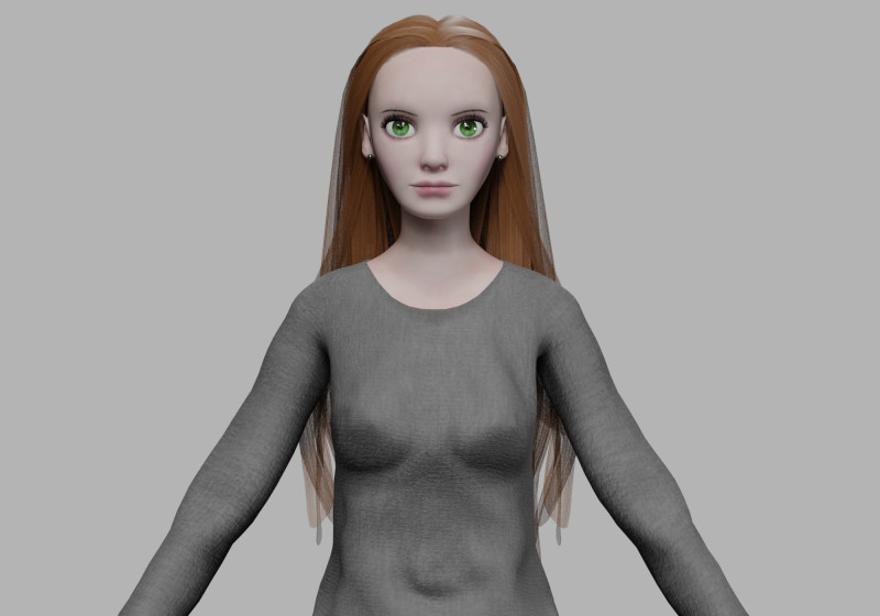 Cute standard woman V31908 3D Model .c4d .max .obj .3ds .fbx .stl .blend