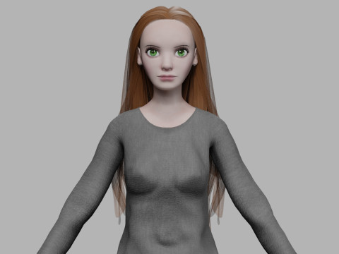 Cute standard woman V31908 3D 모델