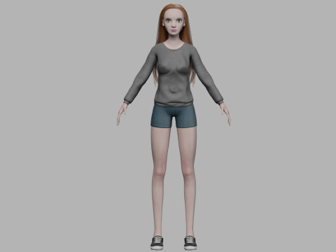 Cute standard woman V31908 3D Model