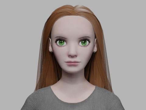 Cute standard woman V31908 3D Model