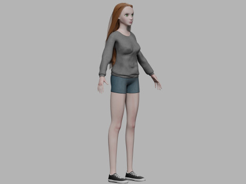 Cute standard woman V31908 3D Model
