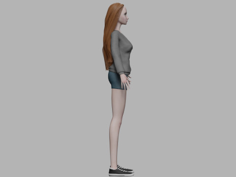 Cute standard woman V31908 3D Model