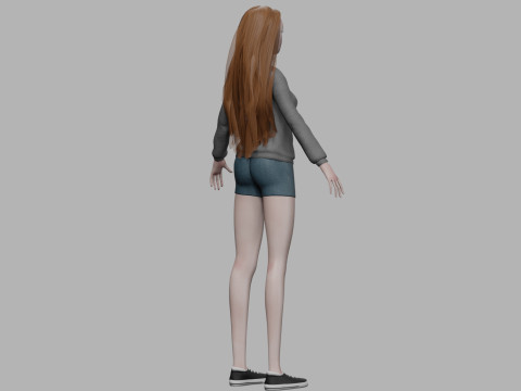 Cute standard woman V31908 3D Model