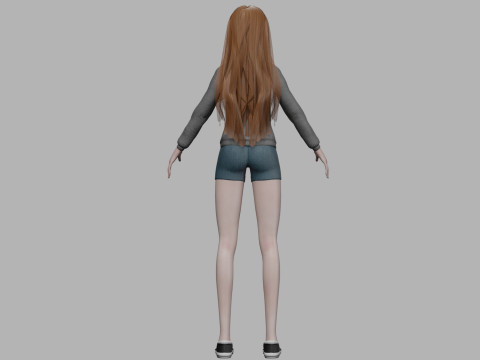 Cute standard woman V31908 3D Model
