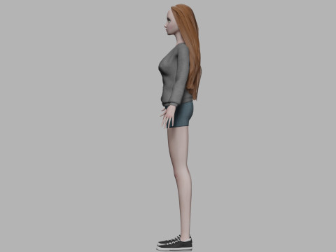 Cute standard woman V31908 3D Model