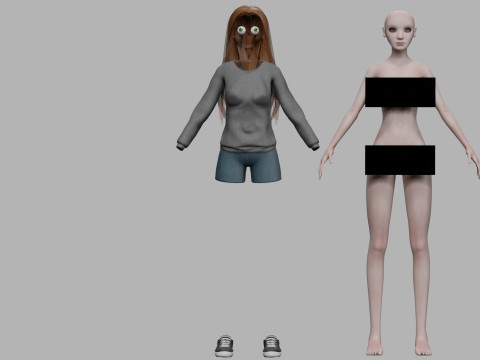 Cute standard woman V31908 3D Model