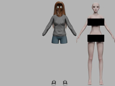 Cute standard woman V31908 3D Model