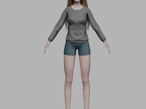 Cute standard woman V31908 3D Model