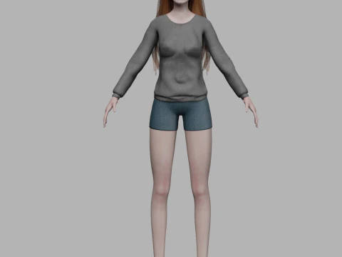 Cute standard woman V31908 3D Model